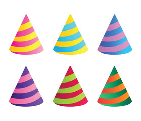 colorful set of birthday party cap