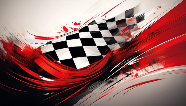 Abstract racing flag design with dynamic elements.