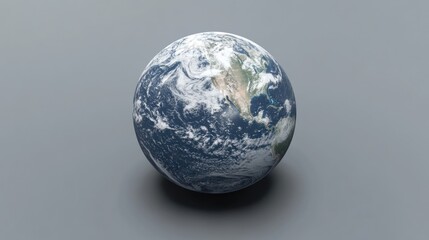 Fototapeta premium Earth Globe against a Gray Background