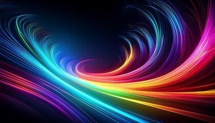 Obraz premium Vibrant abstract light waves in dynamic colors.