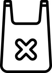 Obraz premium No Plastic Bag Line Icon