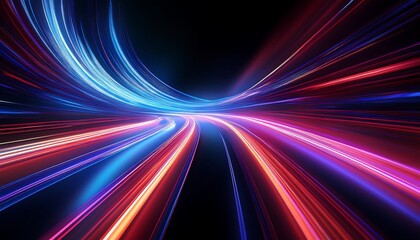 Fototapeta premium Abstract light trails in a dark background.