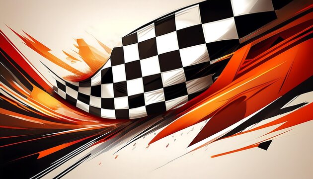 Abstract design featuring a checkered racing flag.