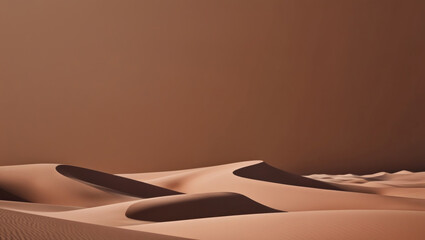 Abstract dunes on Mocha Mousse colors. 2025 trend. AI generated