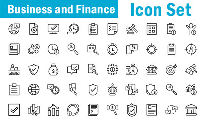 Business and management line icons set, Vector Flat Line Icons Office and Business, money, bank, check, law, auction, exchange, payment, wallet, deposit, piggy, calculator, web and more isolated outli
