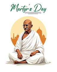 Happy Mahatma Gandhi punyatithi social media post banner template