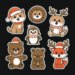 Adorable Christmas Animal Characters in Festive Attire