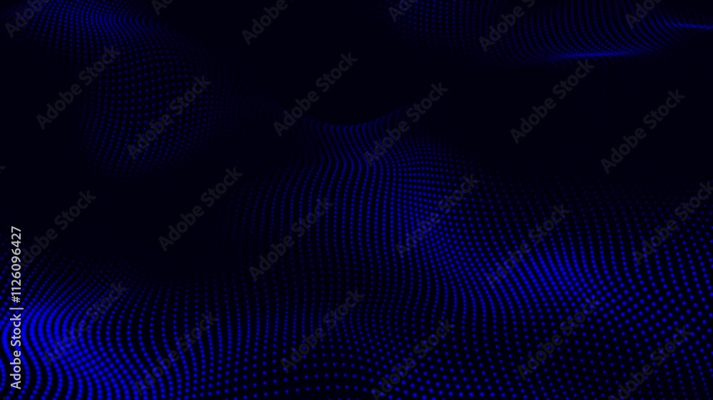 Poster futuristic abstraction and technology blue particles dots the background. dot pattern with halftone 