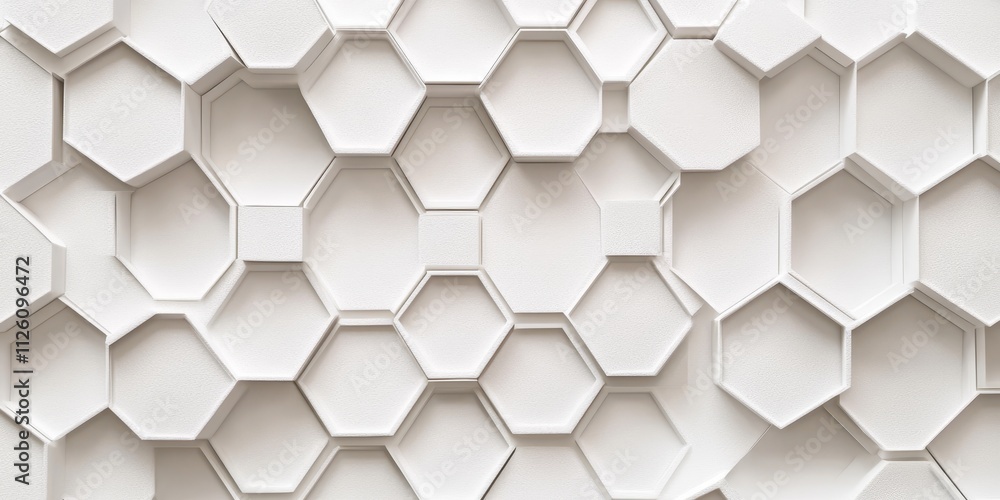 Poster a clean and simple white texture pattern featuring hexagons creates a visually appealing background 