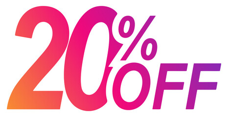 Gradient 20 percent off discount