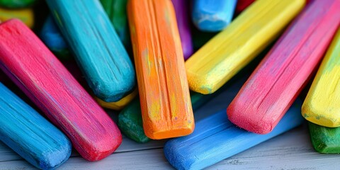 Colorful ice cream sticks, painted in vibrant hues, are perfect for the children s sorting game focused on colors. These colorful ice cream sticks enhance creativity and fun during playtime.