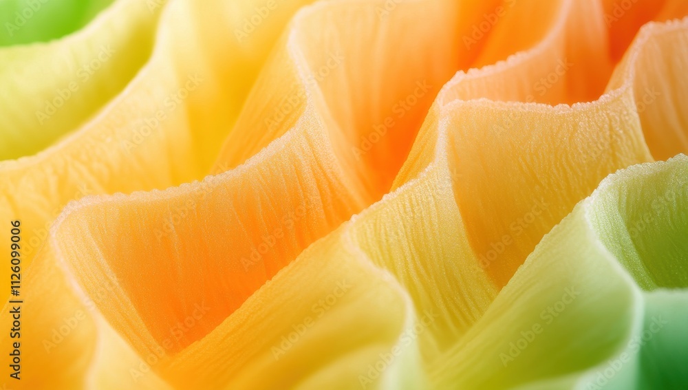 Aufkleber close-up of colorful textured fabric showing vibrant waves and intricate patterns in shades of yello