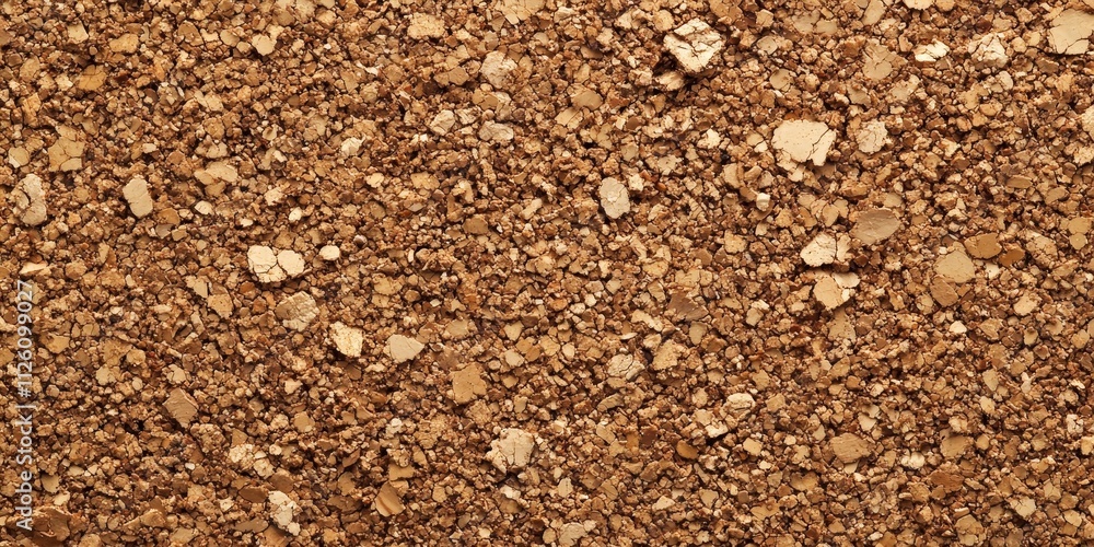 Poster detailed extreme macro shot highlighting the intricate structure of cork board material, showcasing 