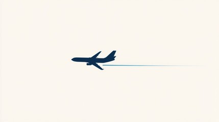 Airplane Silhouette Against White Sky