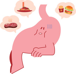 お腹が空いた胃 空腹の胃 胃袋