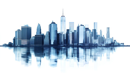 Fototapeta premium New York City skyline isolated on white background
