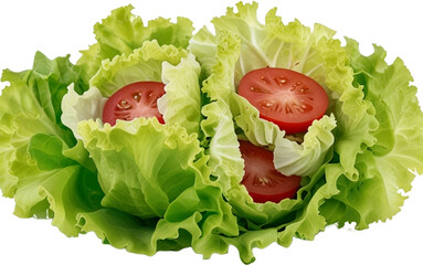 Fresh and Vibrant Green Lettuce with Juicy Cherry Tomatoes – Perfect for Salad and Healthy Eating Designs