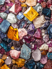 カラフルな天然石の背景イメージ　Generative AI