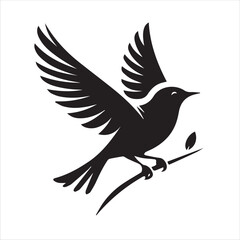 Bird silhouette vector design for logo icon, art illustration, and graphic design on a white background