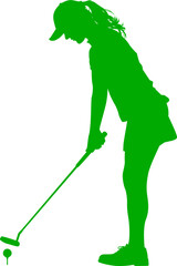 Golfer Silhouette in Action Illustration