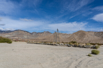 The San Gorgonio Pass, or Banning Pass, Riverside County, California. Alluvial gravel and sand of...