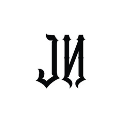 JN monogram logo design letter text name symbol monochrome logotype alphabet character simple logo