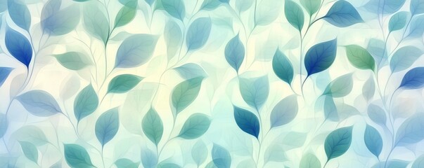 Fototapeta premium A soft, abstract design featuring overlapping leaves in shades of blue and green.
