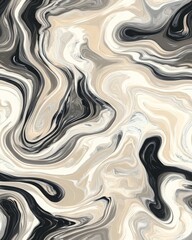 Obraz premium Abstract Marble Swirl in Monochrome Tones