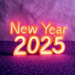 NEW YEAR 2025 NEON LETTERS