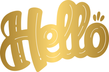 Golden Hello hand drawn lettering
