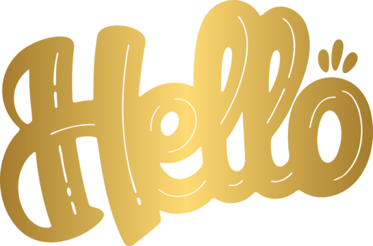 Golden Hello hand drawn lettering