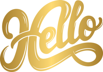 Golden Hello hand drawn lettering