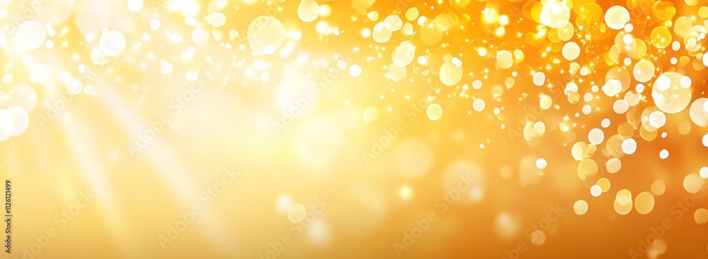 Poster a shimmering golden background with soft bokeh effects, ideal for festive or celebratory themes.