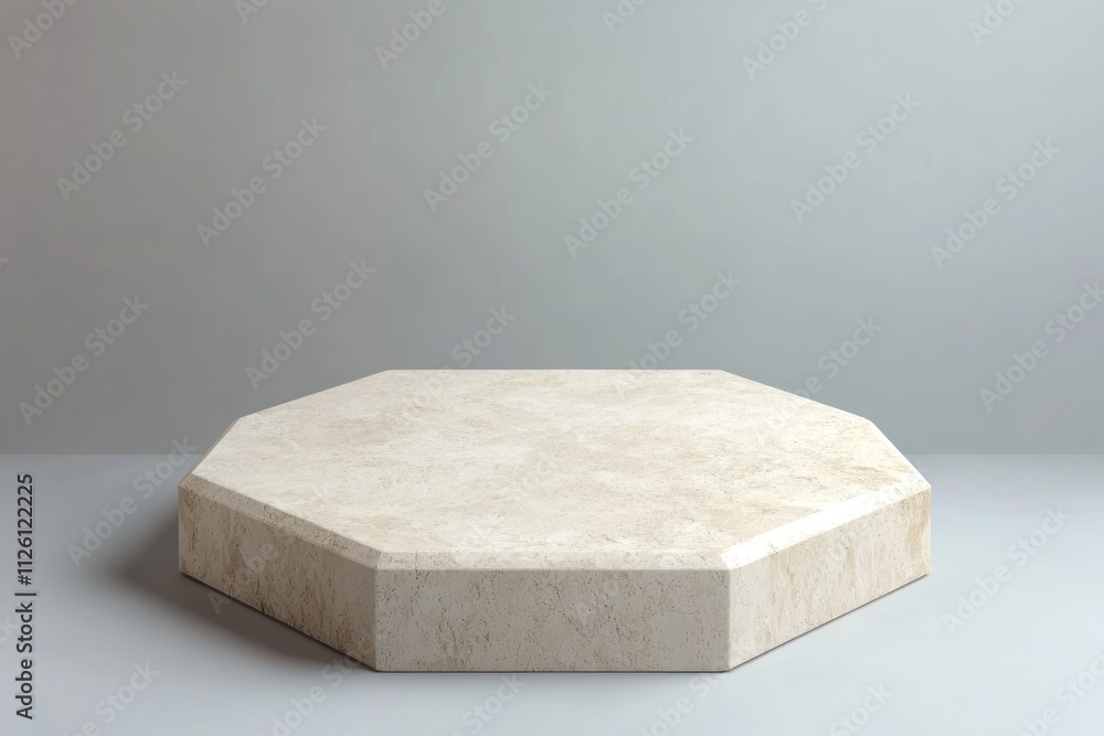 Poster A minimalist octagonal platform in a neutral setting, suitable for display or presentation.