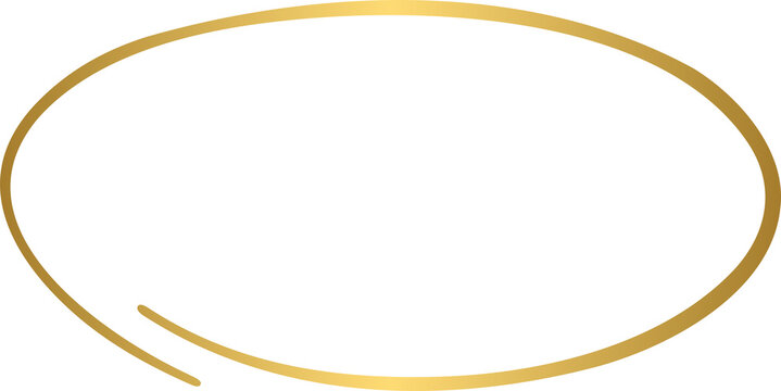 recommend clip art: Golden hand drawn line circle, oval frame