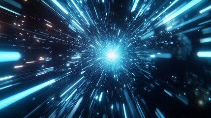 Obraz premium Light Burst, Space Light Streaks, Abstract Light Explosion