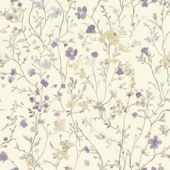 Delicate Floral Botanicals Seamless Pattern Design