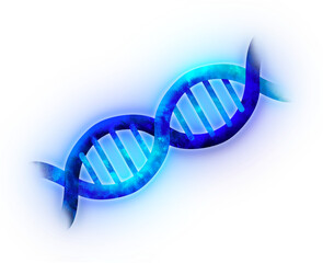 glowing DNA structure isolated from background