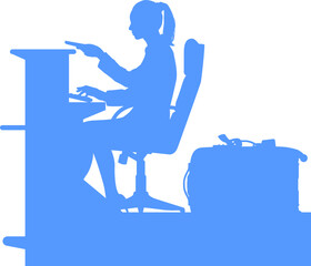 traveler silhouette with luggage