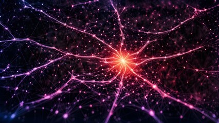 A vibrant abstract representation of neural connections and energy flow.