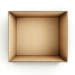 Fototapeta premium An empty, open cardboard box isolated on a clean white background