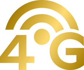 Golden Internet 4G signal icon