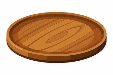 Wooden plate on white background vector illustration