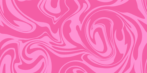Pink marble acrylic swirl seamless pattern, ice cream texture, watercolor marble background. 1970s trippy seamless pattern. Valentine's Day abstract vector background.