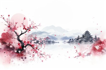 Japanese style outdoors blossom nature.