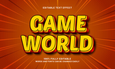 game world editable text effects with a cartoon and game theme