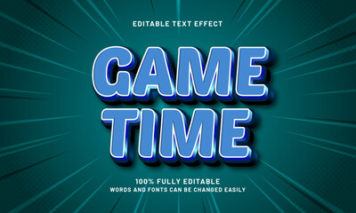 game time editable text effects with a cartoon and game theme