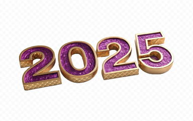 abstract 3d different style Happy new year 2025 typography text design background.