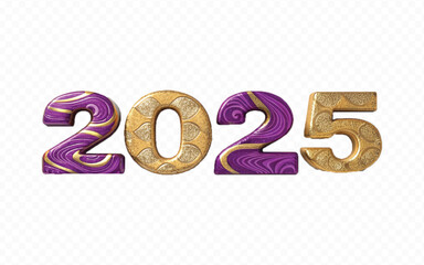 abstract 3d different style Happy new year 2025 typography text design background.