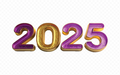 abstract 3d different style Happy new year 2025 typography text design background.